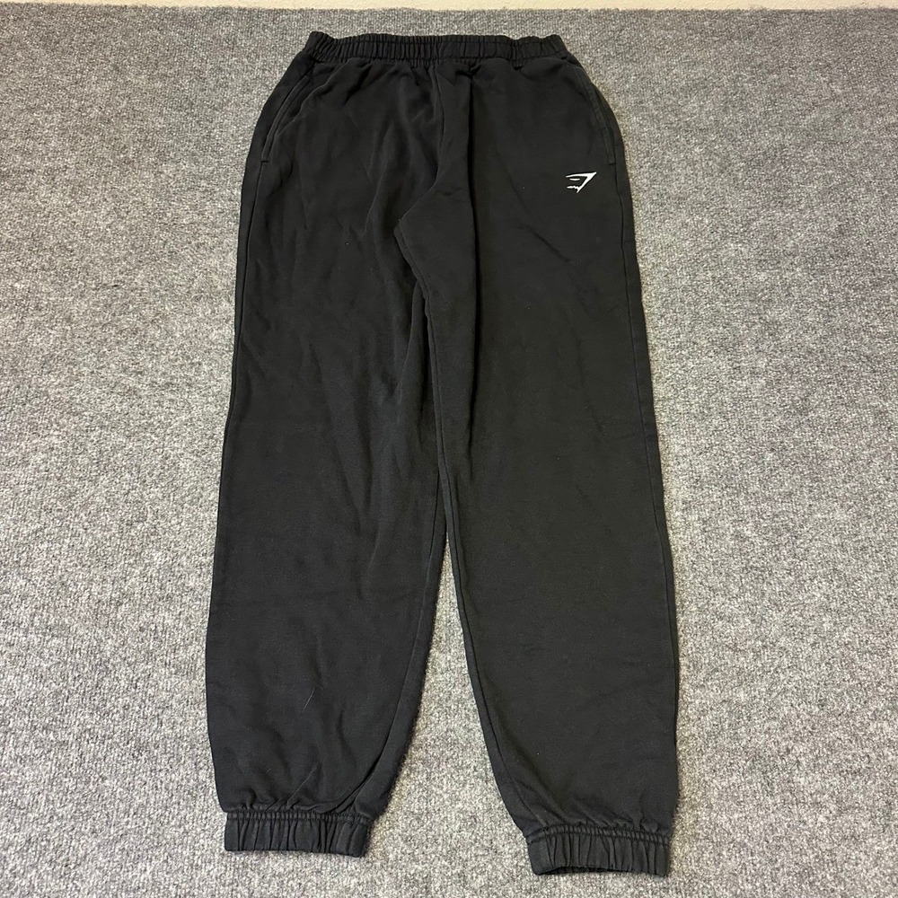 Gymshark Joggers Womens Size XS Black Fleece Relaxed Fit Elastic Waist Athletic
